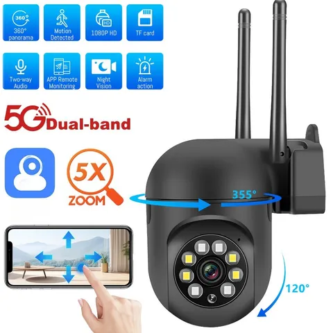 5G WIFI 1080P 360° Camara De Seguridad Inalambrica Para Casa Exterior Con Audio