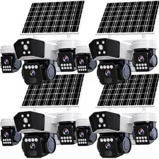 4PCS Camara De Seguridad Solar Inalambricas Para Exterior Con Vision Nocturna HD