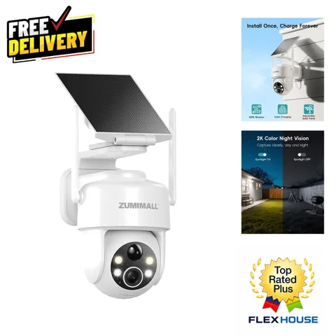 Color Night Vision Solar Camera - 360° Coverage, PIR Detection & Cloud Storage