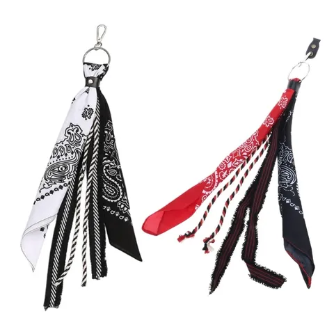 Paisley Bandana Kerchief Wallet Chain Ribbon Biker Headscarf Jean Pants Keychain