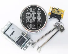 Gun Safe Lock Replacement Solenoid Lock with 2 Master Keys Chrome Digital Keypad