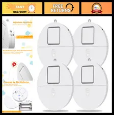 4-Pack Window Security Alarms - 120dB Vibration Sensors & Glass Break Detection