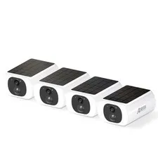 Solar Security Cameras Wireless Outdoor Built-in Solar Panel, 4 Pack