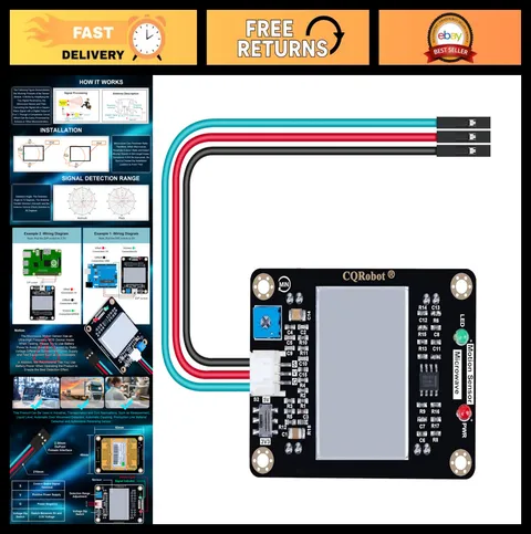 10.525GHz Doppler Microwave Motion Sensor for Raspberry Pi, Arduino, Smart Light