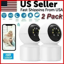 2 Pack 1080P WiFi Wireless Indoor Home Security Camera Night Vision Baby Monitor