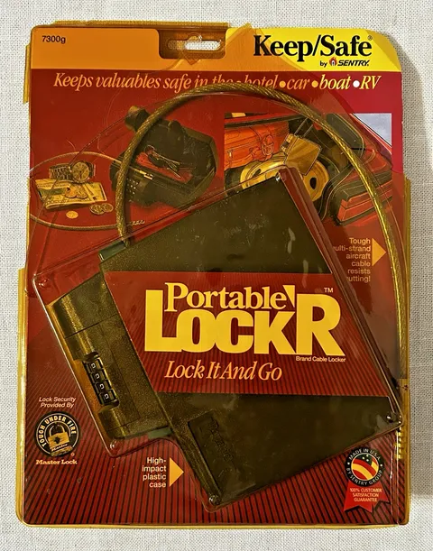 Portable Lock'R Brand Cable Keep/Safe® by Sentry Travel Lock Box Safe 5x4x1.5”