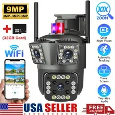 3 Lens 1080P WiFi IP Camera Wireless Outdoor 360° CCTV PTZ Home Security IR Cam