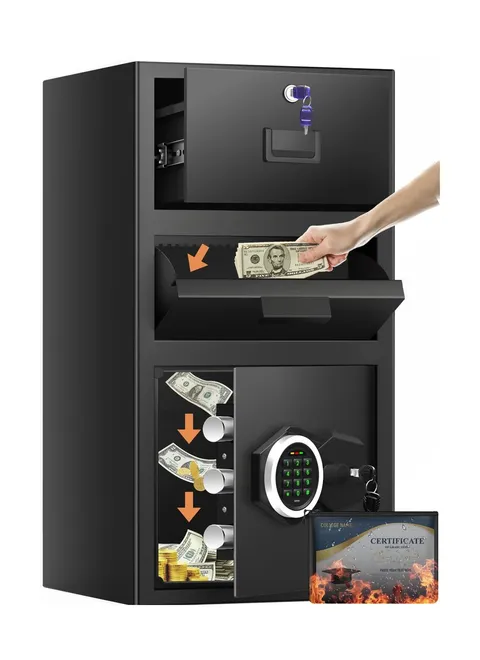 5.6 Cuft Large Drop Safe Box for Business, Anti-theft Money Safe with Quick P...