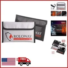 Non-Itchy Fireproof Bag 5x8 inches for Valuables, Cash, Passport - 2-Pack