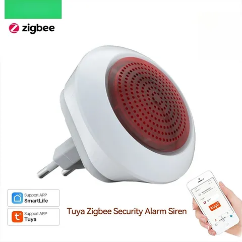 Tuya Zigbee 3.0 Siren Alarm Sound Flash Plug Play Wireless Linkage Alarm System