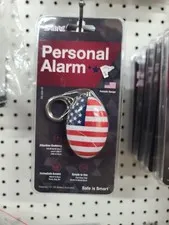 Sabre Personal Alarm Keychain  120db,  Reusable, Patriotic Design