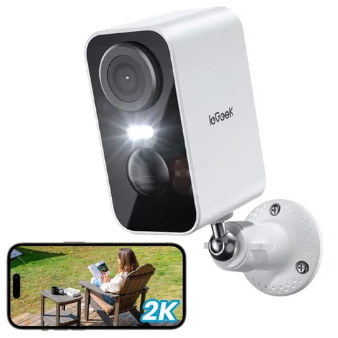ieGeek Wireless Outdoor Battery Security Camera 2K Home WiFi CCTV System Alexa