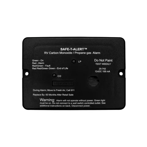 Safe T Alert - Mini Dual LP/CO Alarm - Flush Mount Black - 25-742-BL