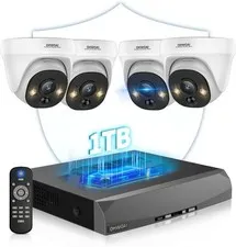 OHWOAI Wired Outdoor Video Surveillance System 4K Ultra HD, 130° Wide Angle, POE