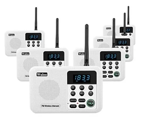 6 Pack Wuloo Wireless Home Intercom System Model WL-888 White NEW IN BOX