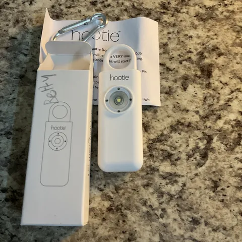 Hootie Personal Safety Alarm for Women, Men, & Kids - Keychain Alarm, White 