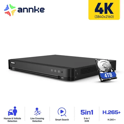 ANNKE 4K/5MP 32CH Digital Video Recorder 5in1 DVR for Security Camera + 4TB HDD