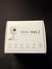 Blink Mini 2 Indoor & Outdoor White Plug-in Smart Security Camera HD Night Alexa