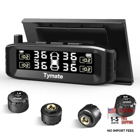 TM8 Tire Pressure Monitoring System, Wireless Solar TPMS with 4 External