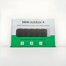Blink Outdoor 4 1080p Wireless Wi-Fi Battery Cameras 5-Pack + Sync Module-Sealed