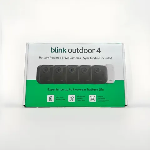 Blink Outdoor 4 1080p Wireless Wi-Fi Battery Cameras 5-Pack + Sync Module-Sealed