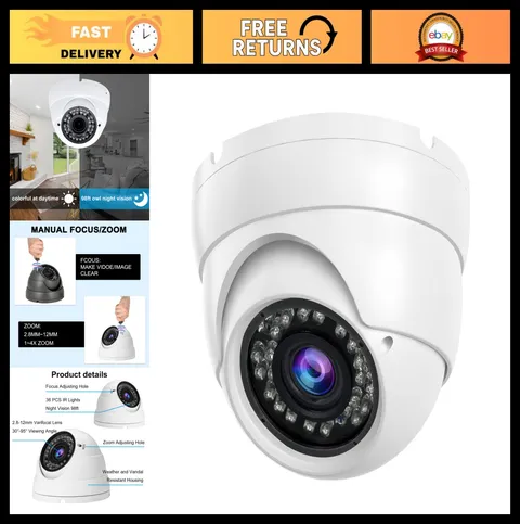 2MP 1080P HD Analog CCTV Security Camera - 4-in-1 TVI AHD CVI CVBS Surveillance