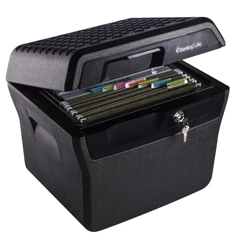 Fireproof and Waterproof Lock Box with Key Lock, File Safe with Carrying Hand...