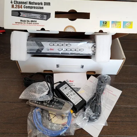 Digital Video Security Q-SEE 4 Channel DVR Model QR414 W/Extras NOB
