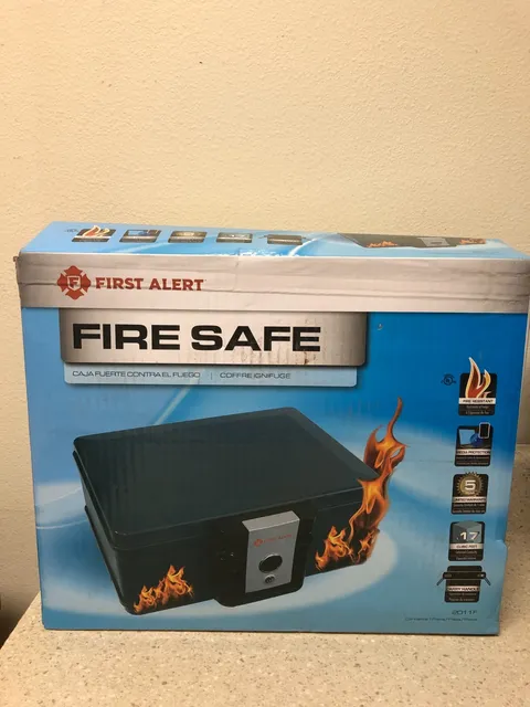 First Alert 0.17 cu ft Key Lock Blue Fire Chest