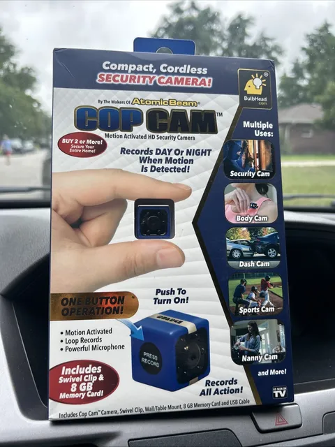 Atomic Beam Cop Cam Mini Wireless Security Camera with Memory Card Unopened