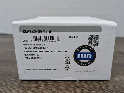 HID 3000PGGMN 3000 iCLASS SE Smart Cards (Pack of 100) 37 Bit No Facility Code