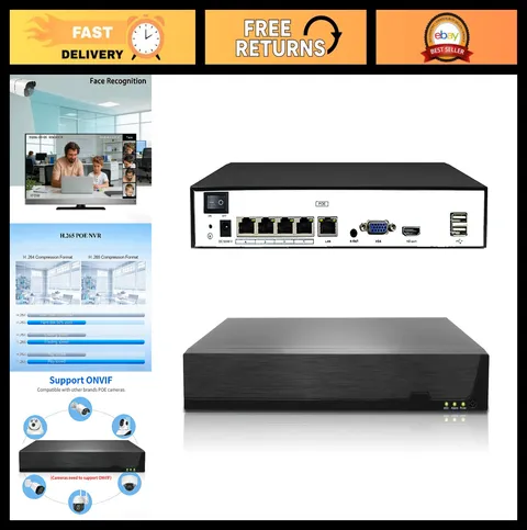 12MP 4CH POE NVR Security Camera Network Video Recorder - Home Surveillance Syst