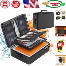 8-Layer Fireproof and Water-Resistant Document Organizer with Combination Lock