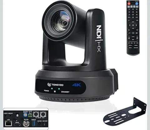 4K NDI PTZ Camera 60FPS, 4KP60 AI Auto-Tracking 20X Optical Zoom Video Conf