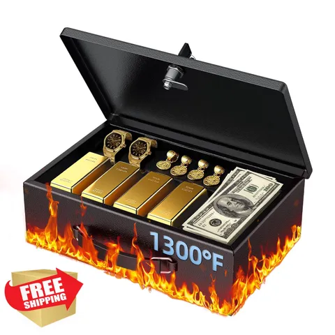 Uniclife Fireproof Document Box Key Lock Medium