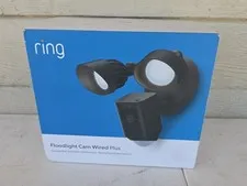 Ring Floodlight Cam Wired Plus Outdoor Wired Full Surveillance Camera Black New