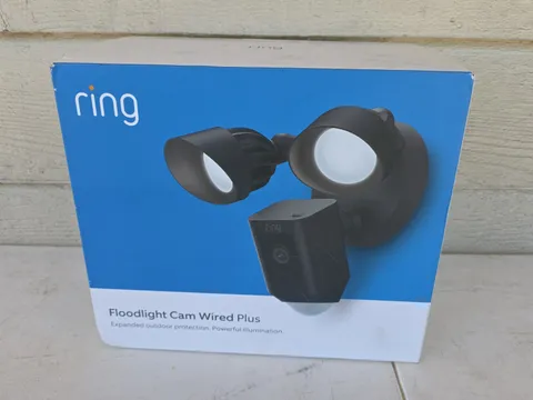 Ring Floodlight Cam Wired Plus Outdoor Wired Full Surveillance Camera Black New