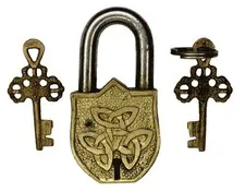 Celtic Knot Design Antique Vintage Style Handmade Brass Padlock Home Décor Gift