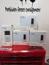 Lot of 3 Ring Indoor Wireless Security Cameras and doorbell