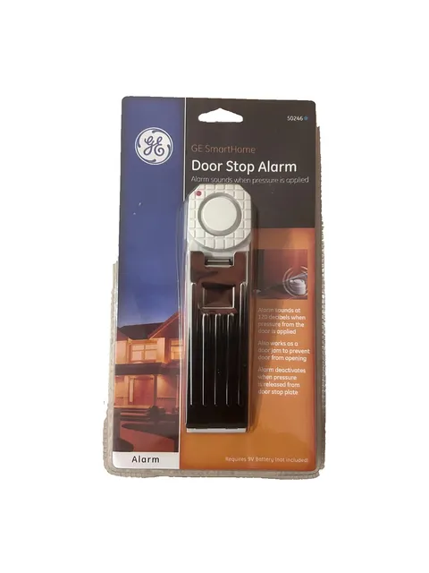 NEW GE SmartHome Door Stop Alarm Pressure-Activated - 120dB, Indoor Security