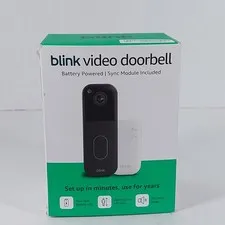Blink Video Doorbel with Sync Module Core, Battery, Head-to-Toe HD View Black