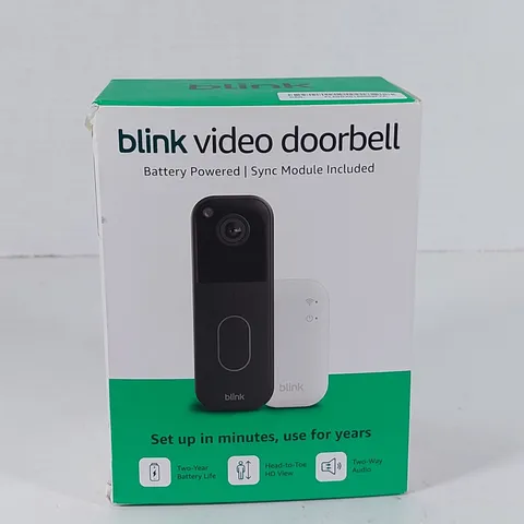 Blink Video Doorbel with Sync Module Core, Battery, Head-to-Toe HD View Black