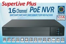 SuperLive Plus 8MP 4K 16CH PoE NVR Supports 16CH IP Cameras with Selectable HDD