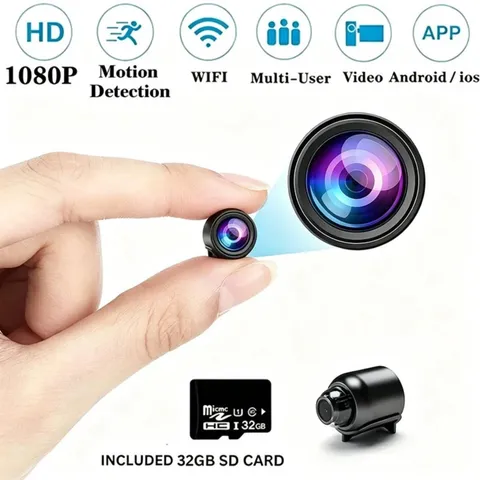 1080P Mini Camera WiFi HD IP Night Vision Security Cam For Home + 32GB SD Card