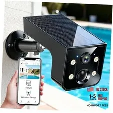 Wireless Security Camera Solar Outdoor: 2K HD Solar Powered Single Pack Black
