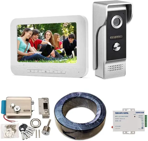Video Intercom System + Electric Electronic Door Lock + K80 12V Power Supply Con