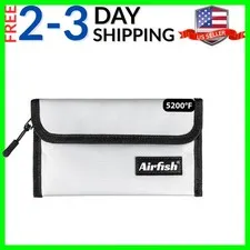 Fireproof Money Bag, 5 x 8 inches Fireproof Wallet, Waterproof Cash Bag with ...