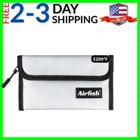 Fireproof Money Bag, 5 x 8 inches Fireproof Wallet, Waterproof Cash Bag with ...