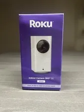 Roku Indoor Camera 360 SE Wired Security Camera CP1000R Open Box Complete