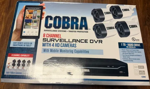 Cobra 63890 8-Channel Security Camera System with 4 HD Cameras